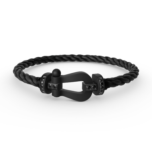 [LumiVibe]FORCE LARGE SERIES HORSESHOE BLACK SAMURAI BRACELET