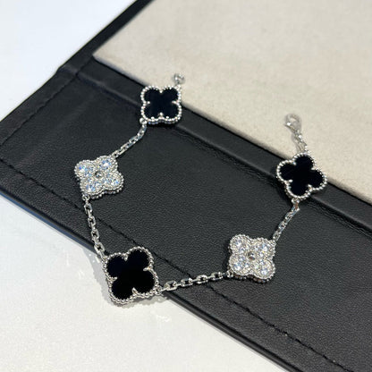 [LumiVibe] CLOVER 5 MOTIF ONYXS BRACELET COLLECTION