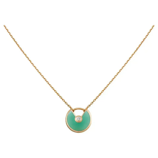 [LumiVibe]AMULETTE GOLD MALACHITE NECKLACE