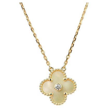 [LumiVibe]CLOVER 15MM DIAMOND GOLD MOTHER OF PEARL NECKLACE