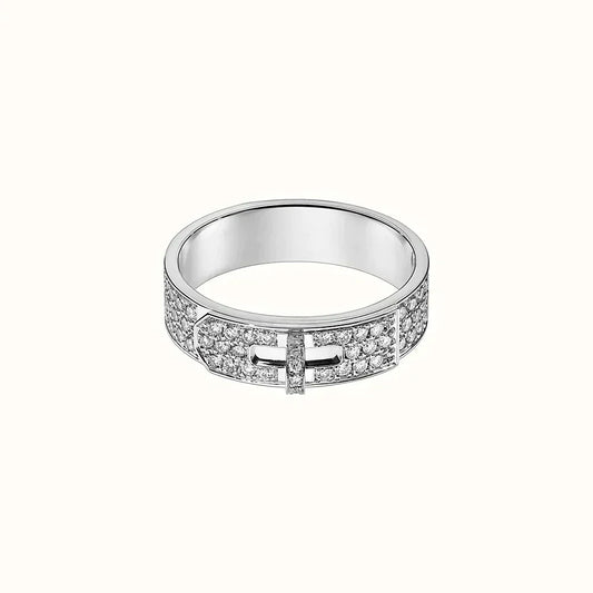 [LumiVibe]KELLY SILVER DIAMOND RING