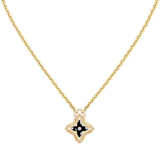 [LumiVibe]STAR PEDANT PINK GOLD DIAMOND NECKLACE