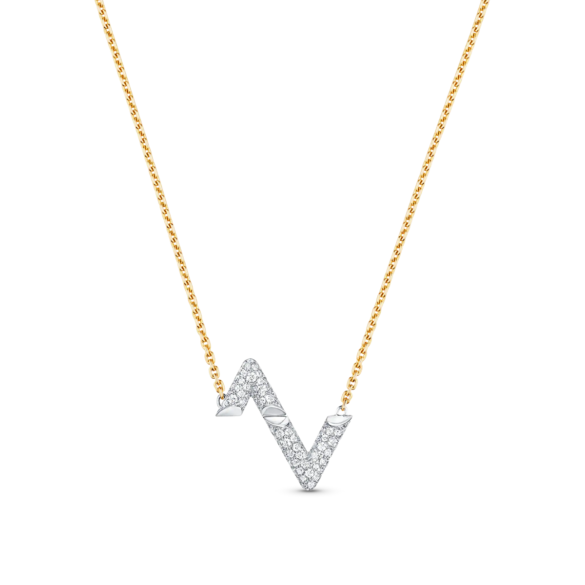 [LumiVibe]VOLT SILVER DIAMOND PEDANT NECKLACE