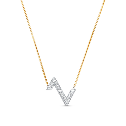 [LumiVibe]VOLT SILVER DIAMOND PEDANT NECKLACE