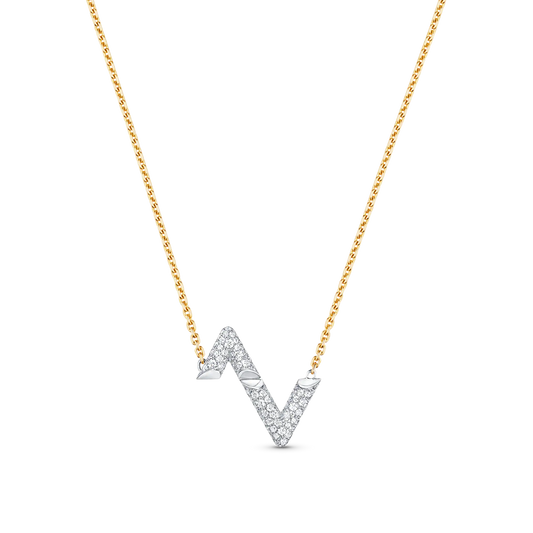 [LumiVibe]VOLT SILVER DIAMOND PEDANT NECKLACE