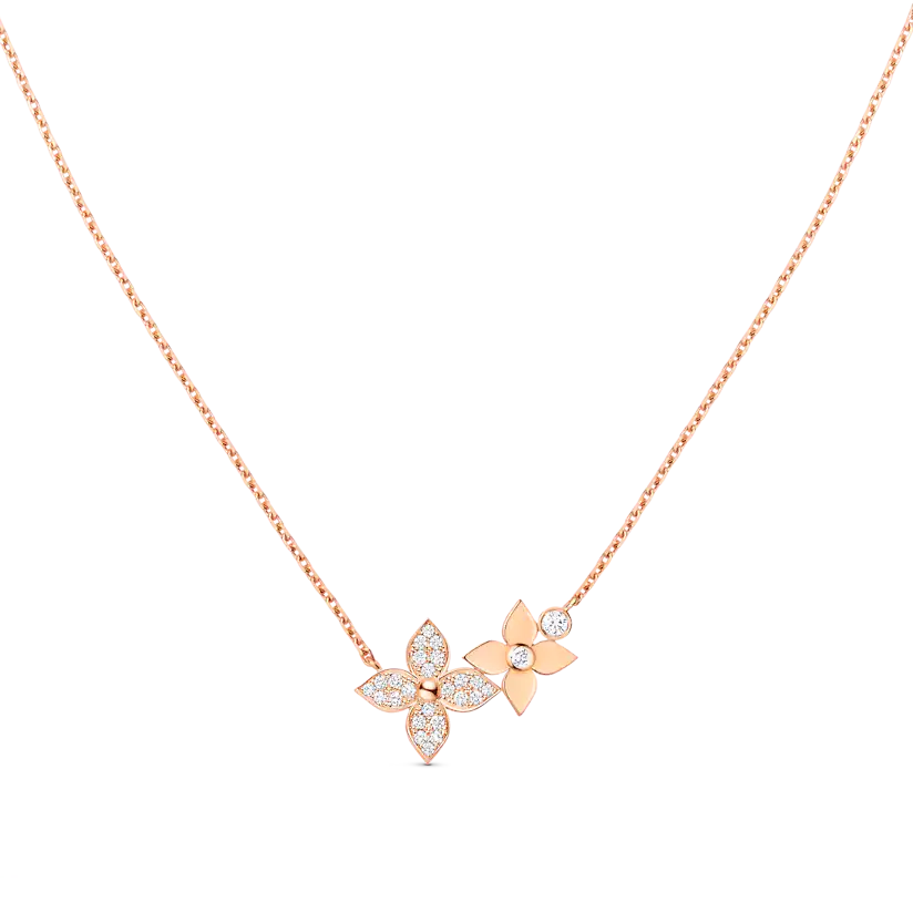 [LumiVibe]STAR BLOSSOM NECKLACE PINK GOLD DIAMONDS