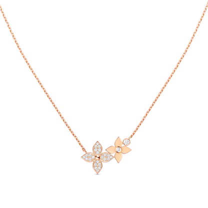 [LumiVibe]STAR BLOSSOM NECKLACE PINK GOLD DIAMONDS