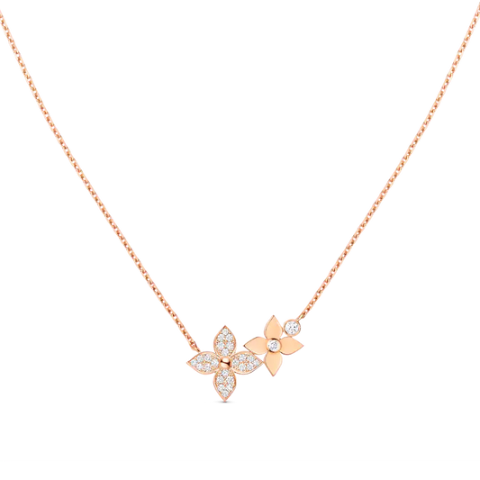 [LumiVibe]STAR BLOSSOM NECKLACE PINK GOLD DIAMONDS