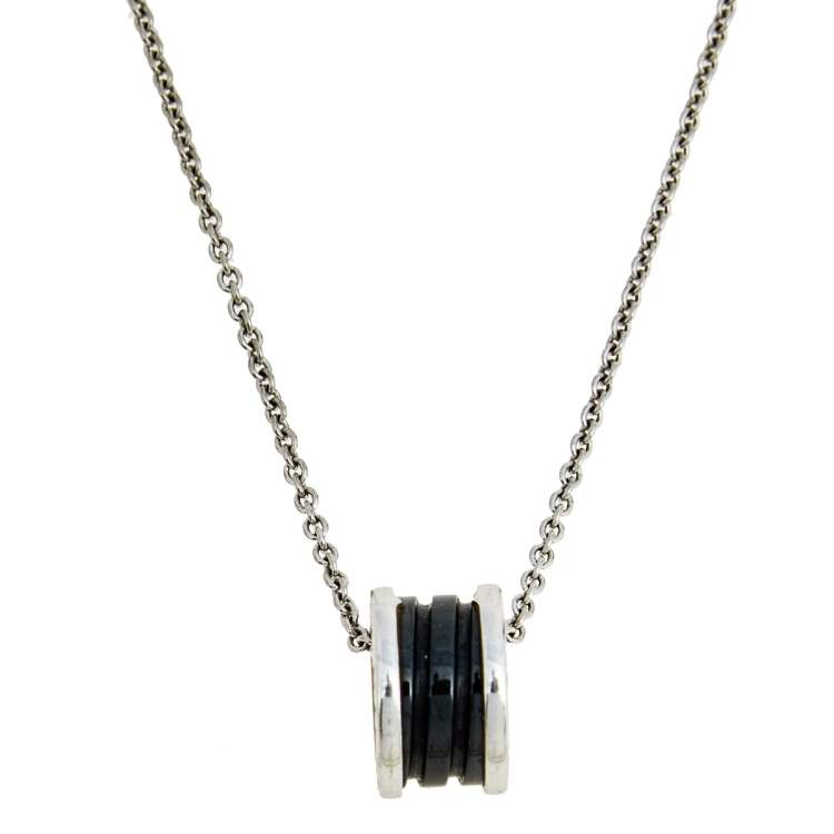 [LumiVibe]ZERO 1 BLACK CERAMIC SILVER NECKLACE