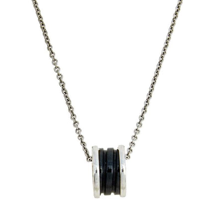 [LumiVibe]ZERO 1 BLACK CERAMIC SILVER NECKLACE