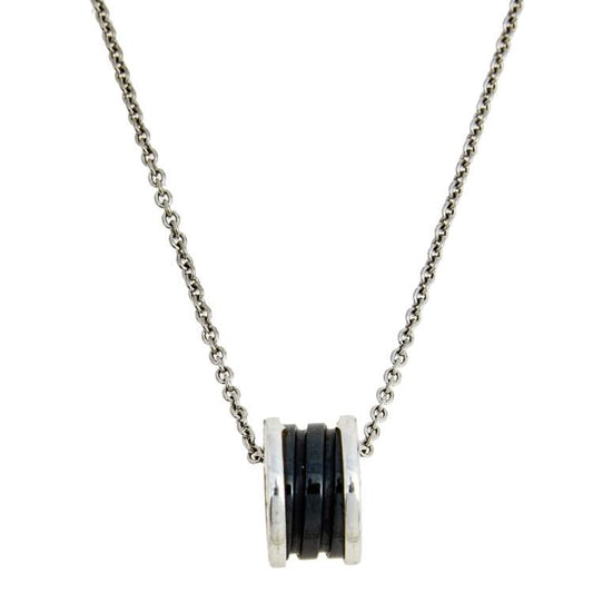 [LumiVibe]ZERO 1 BLACK CERAMIC SILVER NECKLACE