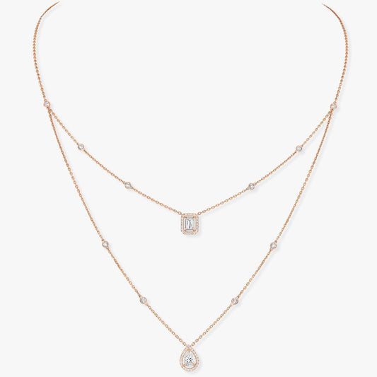 [LumiVibe]MY TWIN 2 ROW DIAMOND NECKLACE