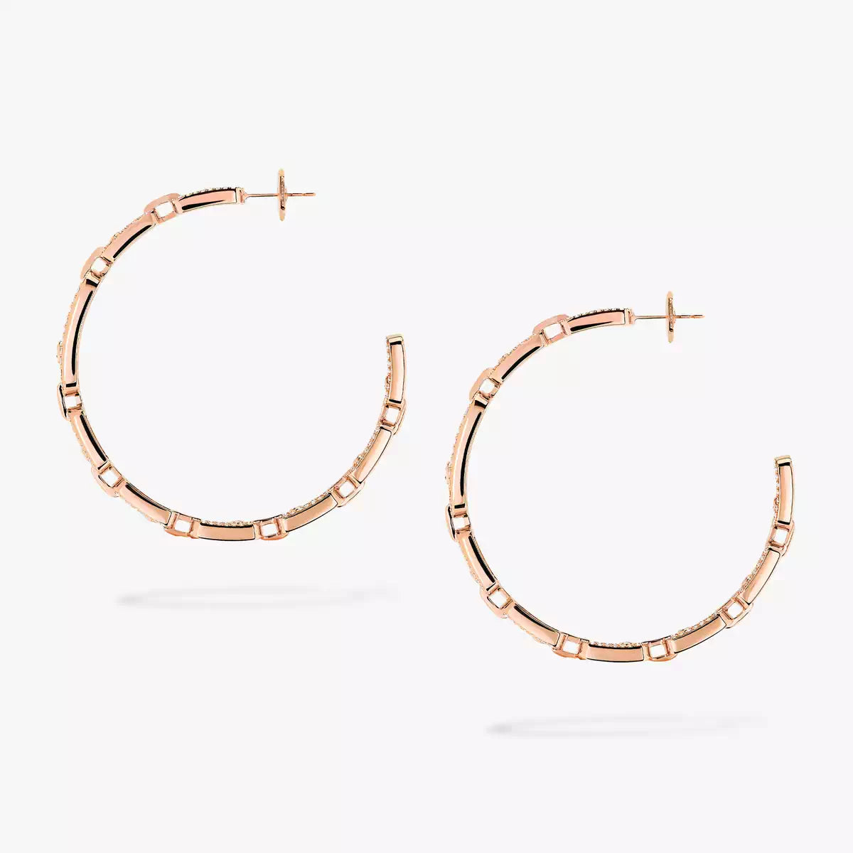[[LumiVibe]Move Link Diamond Hoop Earrings