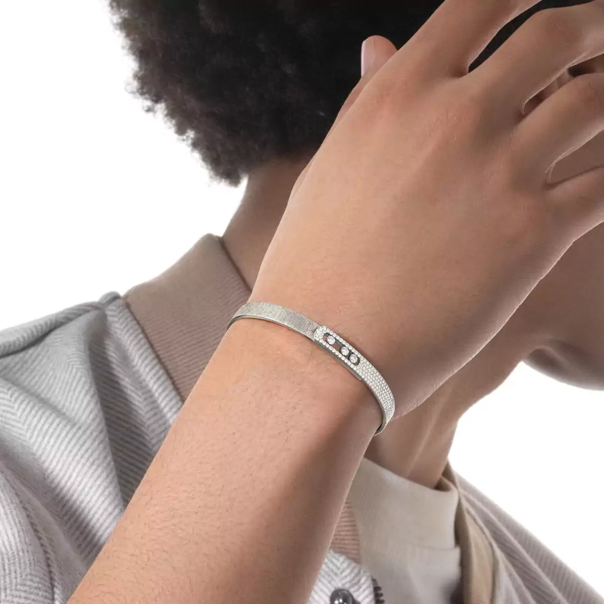 [LumiVibe]Move Noa Ciselé half pavé bangle