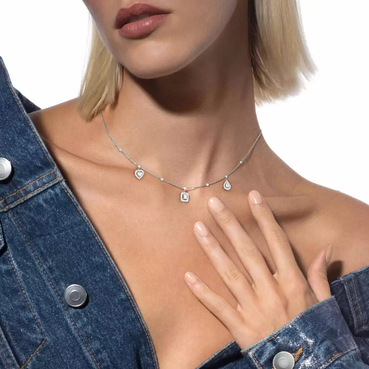 [LumiVibe]My Twin Diamond Necklace in Silver