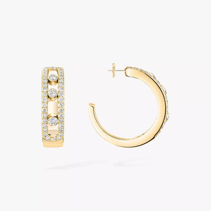 [LumiVibe]Diamond Pave_ Hoop Earrings Move