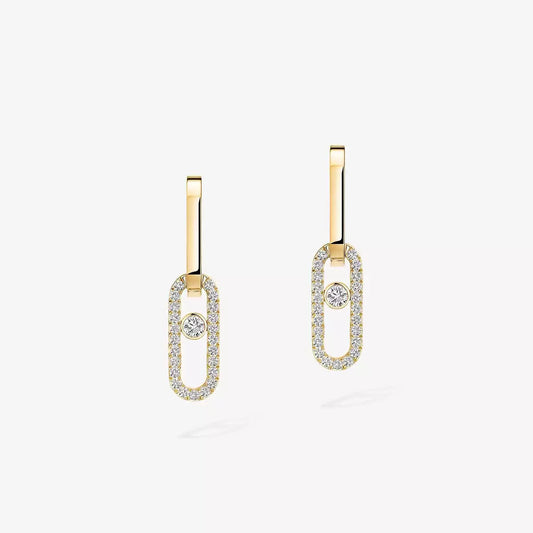 [LumiVibe]Move Link Diamond Earrings