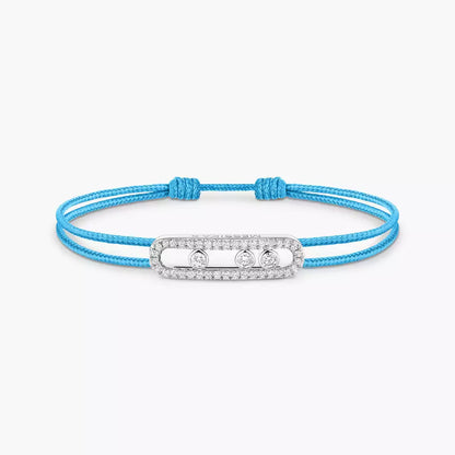 [LumiVibe]Messika Care(s) pink cord pavé bracelet