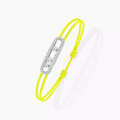 [LumiVibe]Messika Care(s) pink cord pavé bracelet