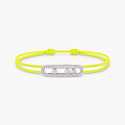 [LumiVibe]Messika Care(s) pink cord pavé bracelet