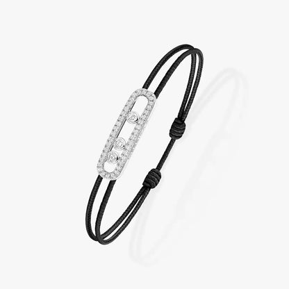[LumiVibe]Messika Care(s) pink cord pavé bracelet