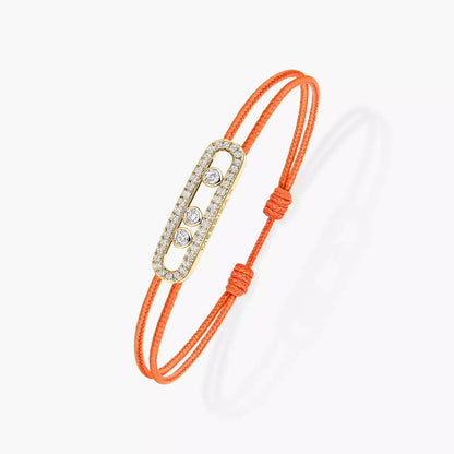 [LumiVibe]Messika Care(s) pink cord pavé bracelet