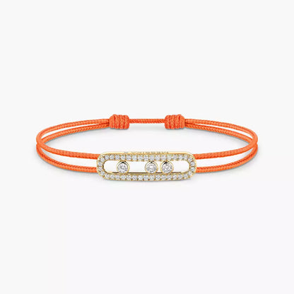 [LumiVibe]Messika Care(s) pink cord pavé bracelet