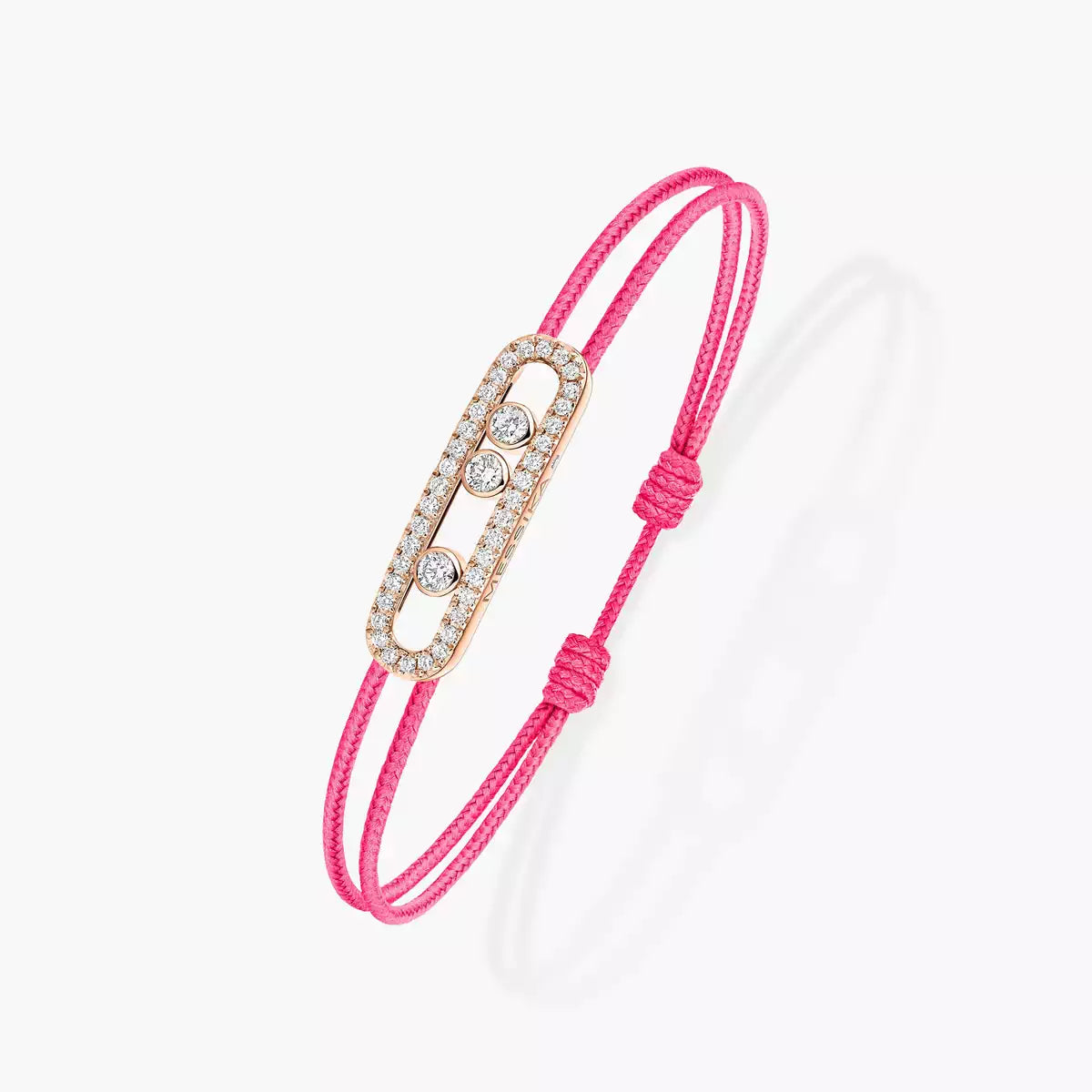 [LumiVibe]Messika Care(s) pink cord pavé bracelet