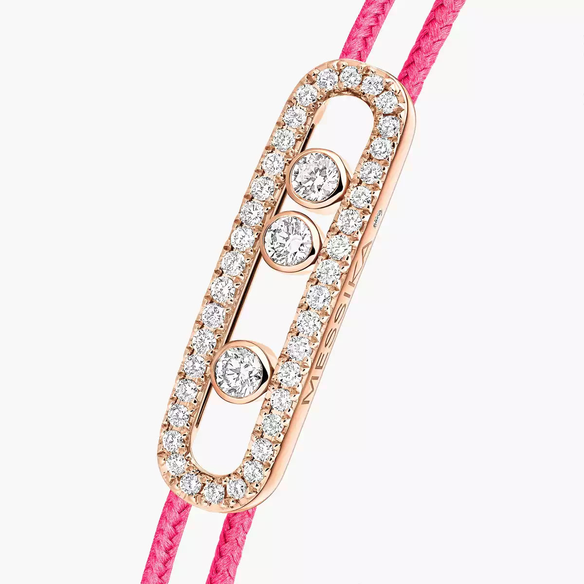 [LumiVibe]Messika Care(s) pink cord pavé bracelet
