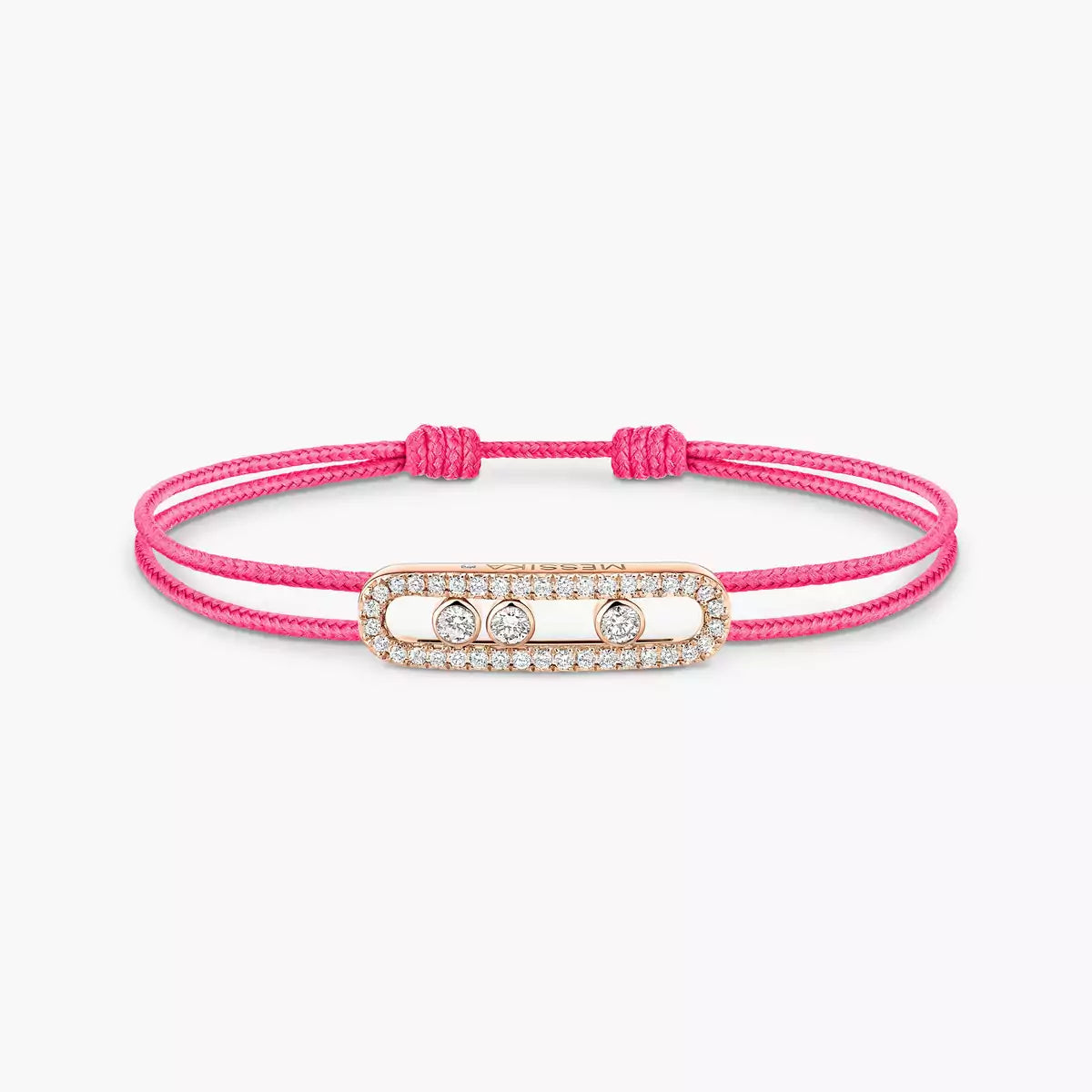 [LumiVibe]Messika Care(s) pink cord pavé bracelet