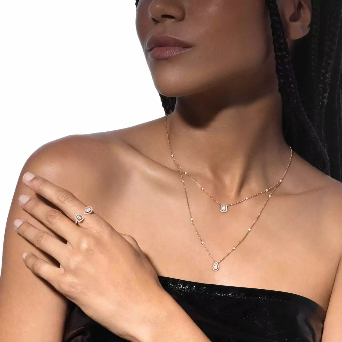 [LumiVibe]Diamond Necklace My Twin 2 Rows