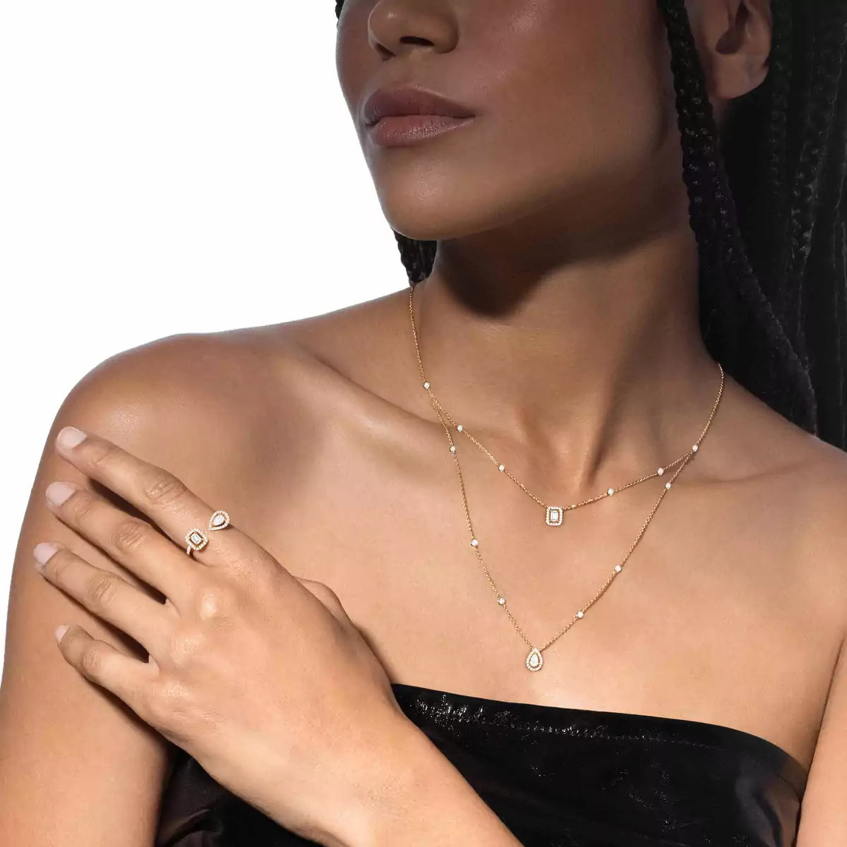 [LumiVibe]Diamond Necklace My Twin 2 Rows
