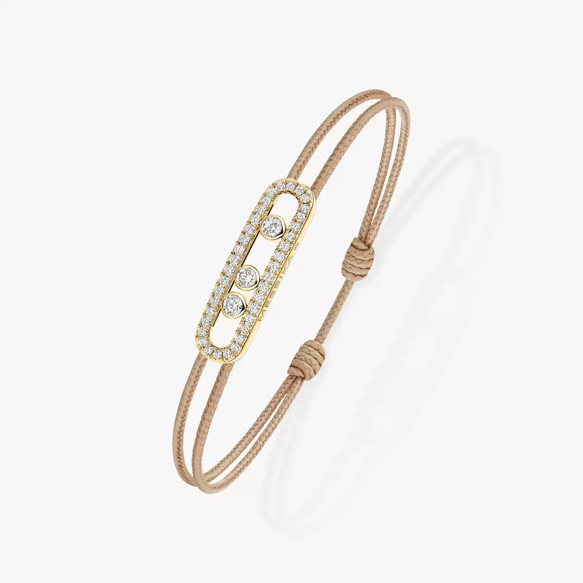 [LumiVibe]Messika Care(s) pink cord pavé bracelet