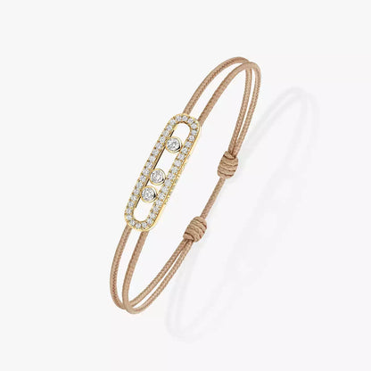 [LumiVibe]Messika Care(s) pink cord pavé bracelet