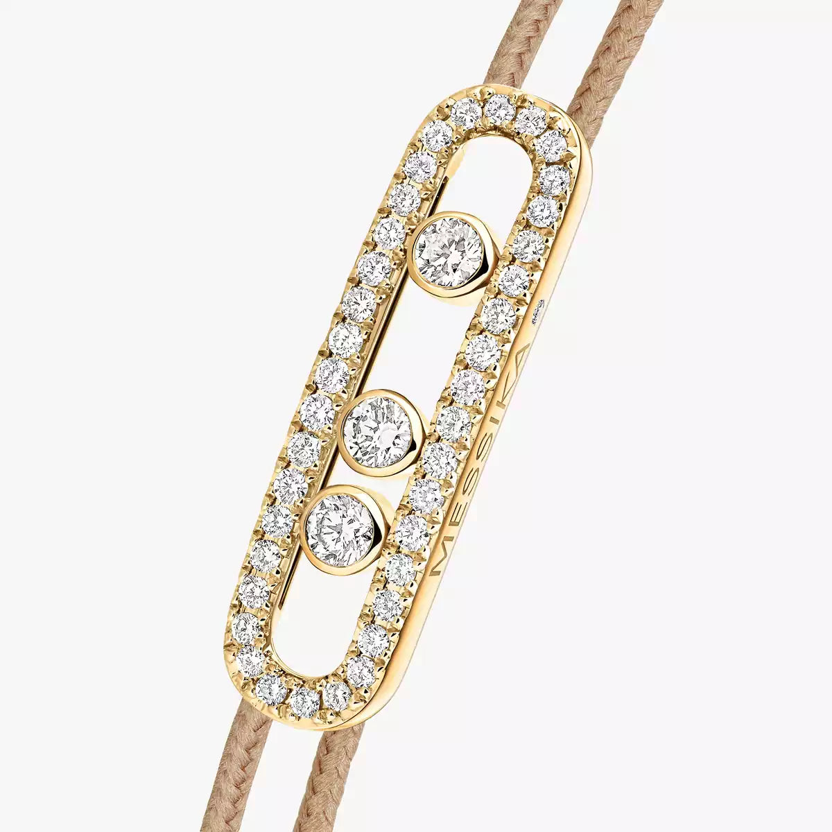 [LumiVibe]Messika Care(s) pink cord pavé bracelet