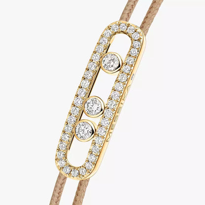 [LumiVibe]Messika Care(s) pink cord pavé bracelet