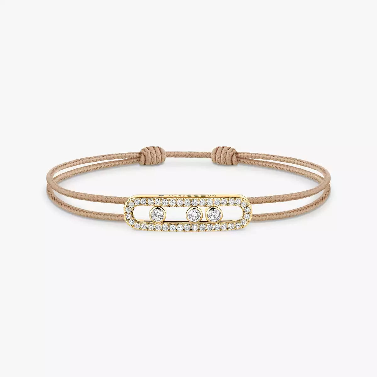[LumiVibe]Messika Care(s) pink cord pavé bracelet