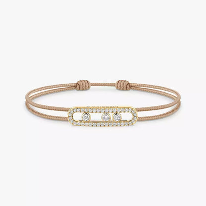 [LumiVibe]Messika Care(s) pink cord pavé bracelet
