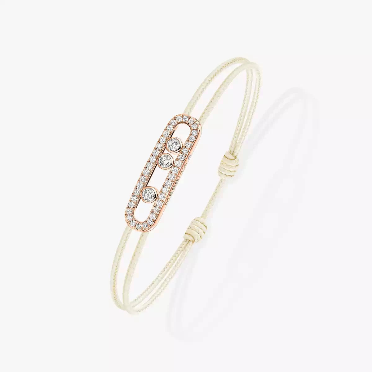 [LumiVibe]Messika Care(s) pink cord pavé bracelet