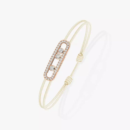 [LumiVibe]Messika Care(s) pink cord pavé bracelet
