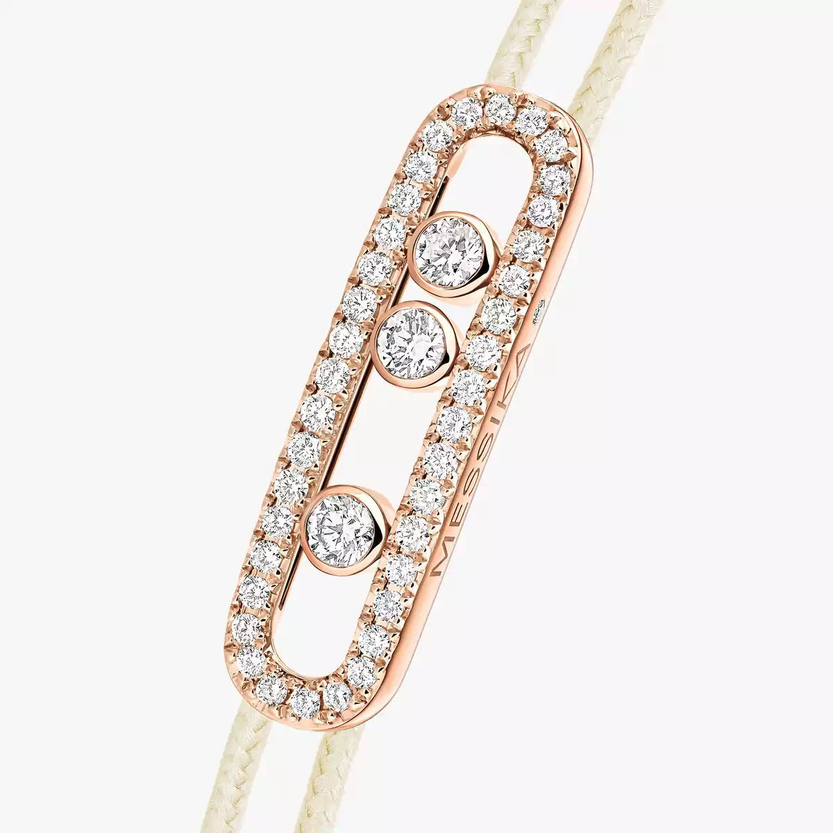 [LumiVibe]Messika Care(s) pink cord pavé bracelet