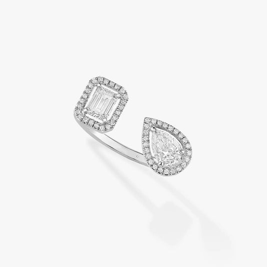 [LumiVibe]MY TWIN TOI & MOI SILVER DIAMOND RING
