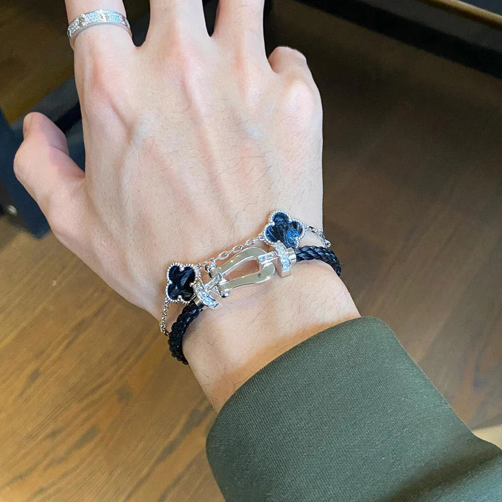 [LumiVibe]CLOVER 5 MOTIF PIETERSITE BRACELET COLLECTION