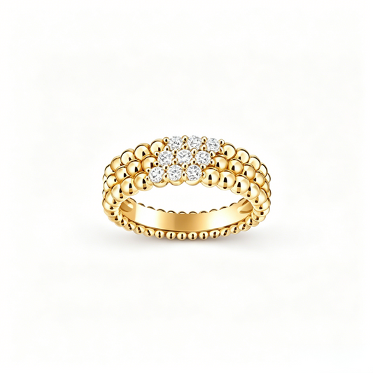[LumiVibe] THREE-ROW DIAMOND RING