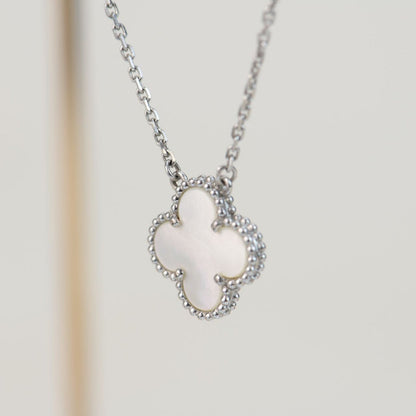 [LumiVibe]CLOVER  15MM WHITE MOTHER-OF-PEARL SILVER