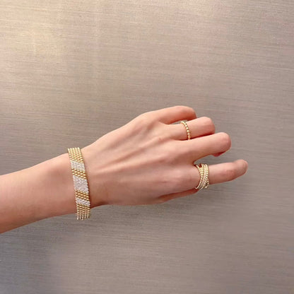 [LumiVibe]  FIVE-ROW DIAMOND BRACELET