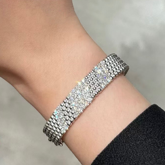 [LumiVibe]  FIVE-ROW DIAMOND BRACELET
