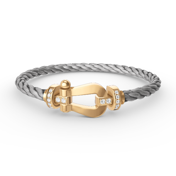 [LumiVibe]FORCE LARGE HORSESHOE HALF DIAMOND BRACELET GOLD