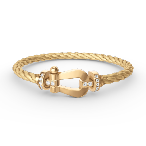 [LumiVibe]FORCE LARGE HORSESHOE HALF DIAMOND BRACELET GOLD