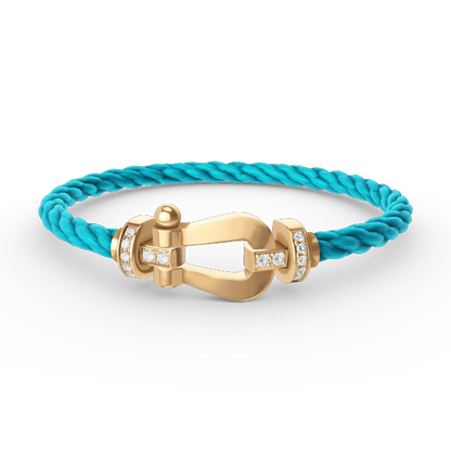 [LumiVibe]FORCE LARGE HORSESHOE HALF DIAMOND BRACELET GOLD
